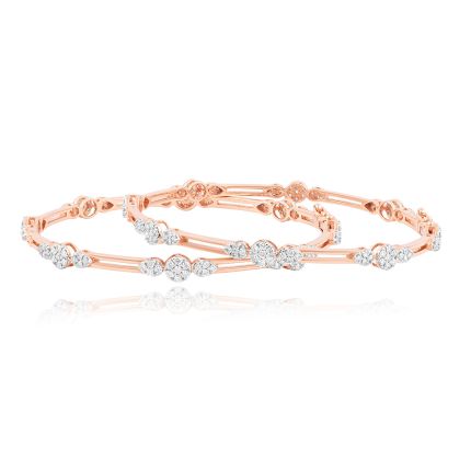 Minimal Elegance Diamond Bangle Set of 2