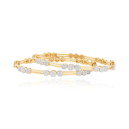Sparkling Diamond Bangle Set of 2
