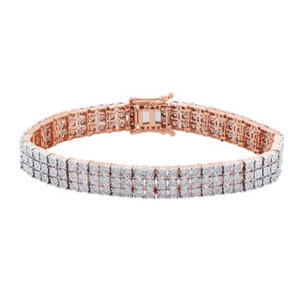 Miracle Plate Diamond Rose Gold Tennis Bracelet