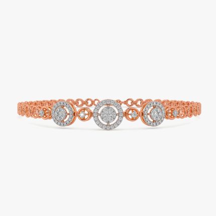18KT Rose Gold Bracelet Embellished with Diamonds