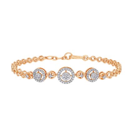 18KT Rose Gold Bracelet Embellished with Diamonds