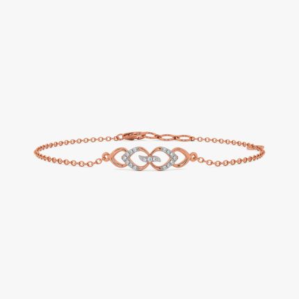 Geometric Design Rose Gold and Diamond Bracelet