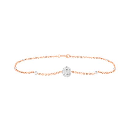 Exquisite 18KT Rose Gold and Diamond Bracelet