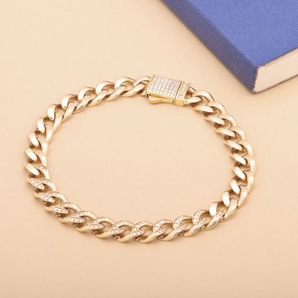 Subtle Diamond Link Bracelet for Men