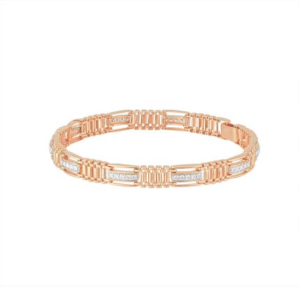 Geometric Diamond Link Bracelet for Men