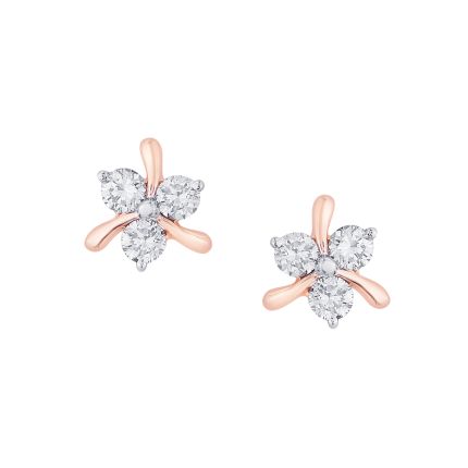 Leaf Design Diamond Earrings