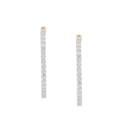 Sleek Diamond and Yellow Gold Crown Star Earrings