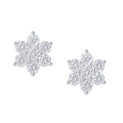 Delicate Diamond Crown Star Stud Earrings