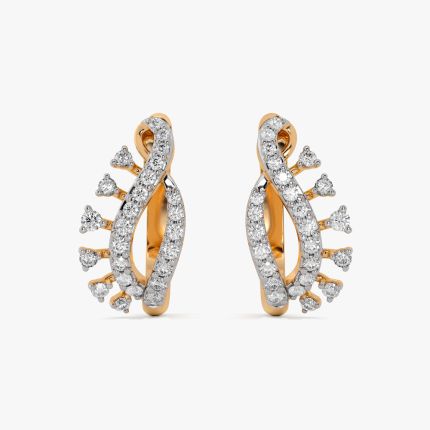 Semi Circular Diamond Embellished Earrings