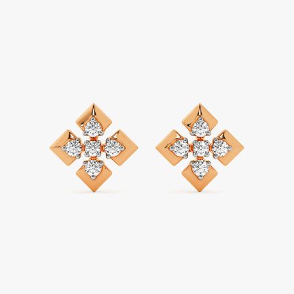 Breathtaking Diamond and Rose Gold Earrings
