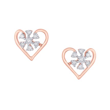 Floral Earrings in 14KT Rose Gold