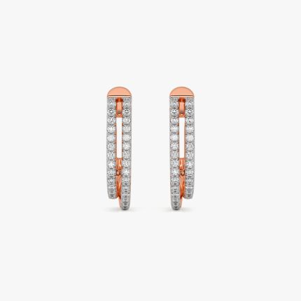 Gorgeous 14KT Rose Gold Diamond Earrings