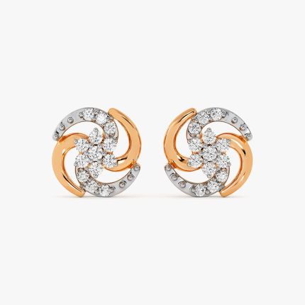 Spiral Petalled 14KT Rose Gold Earrings