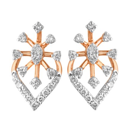 Brilliant Rose Gold Earrings with Diamonds