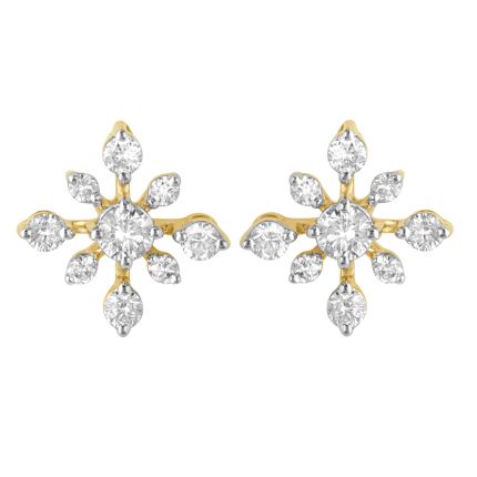 Floral Shape Diamond Earring