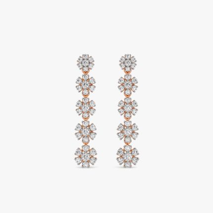 Eye-catching Diamond Strand Earrings in 18KT Rose Gold