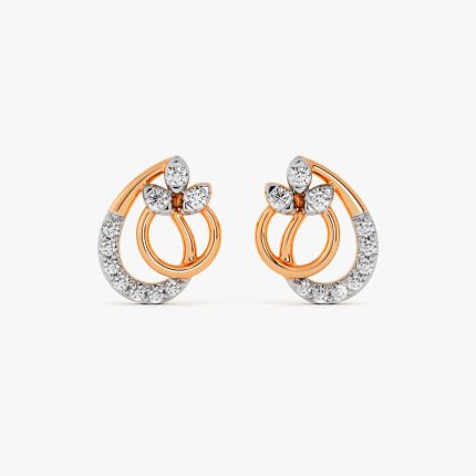 Beaming Rose Gold Diamond Earrings