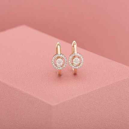 Graceful Diamond Rose Gold Earring