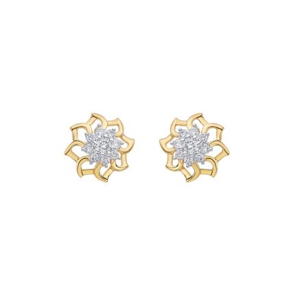 Minimalist Floral Diamond Studs