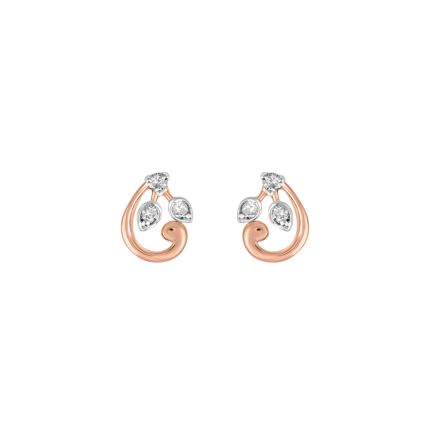 Leaf Design Diamond Earrings