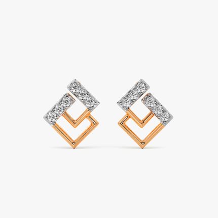 Delicate Geometric Design Diamond Studs