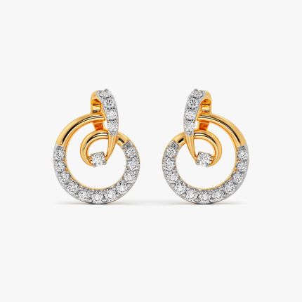 Pretty Swirl Design Diamond Studs