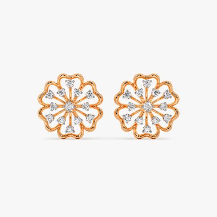 Classy Floral and Diamond Studs
