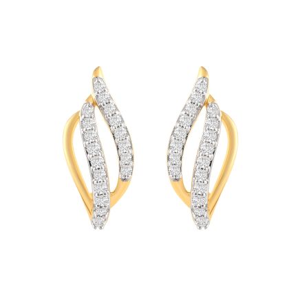 Iridescent Swirl Design Diamond Hoop Earrings