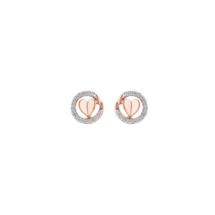 Romantic Diamond and Rose Gold Studs