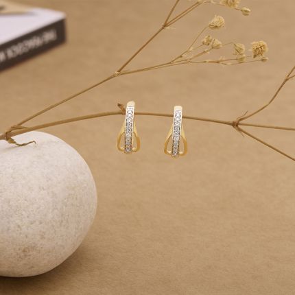 Exquisite 14KT Yellow Gold Hoop Earrings