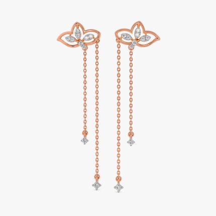 Beautiful Floral Design Diamond Danglers