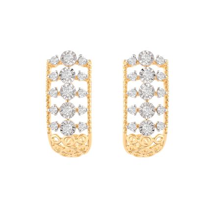 Sparkling Casual Diamond Hoop Earrings