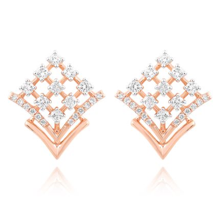 Delightful 18KT Rose Gold Geometric Women Earring