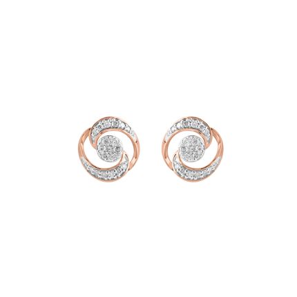 Glittering Geometric Design Diamond Studs