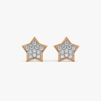 Lovely 14KT Rose Gold Star Earring