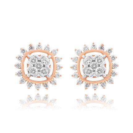 Glorious 18KT Rose Gold Cluster Earring