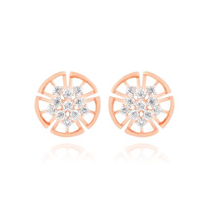 Floral Spark Rose Gold Earrings