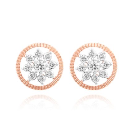 Modern 18KT Rose Gold Floral Women Earring