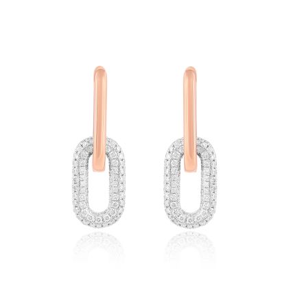 Diamond Link Hoop Earrings
