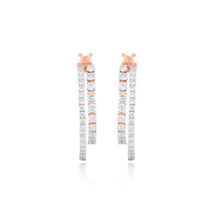 Aurora Dual Band Diamond Hoops