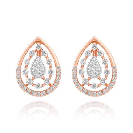 Radiant Teardrop Diamond Stud Earrings