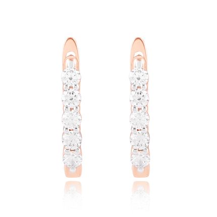 Sleek Diamond Hoop Earrings