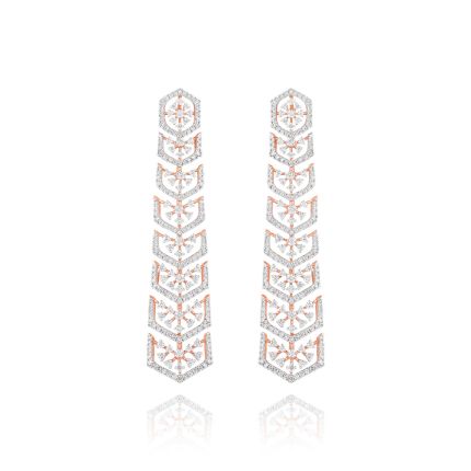 Structured Chandelier Diamond Earrings