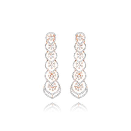 Floral Chandelier Diamond Earrings