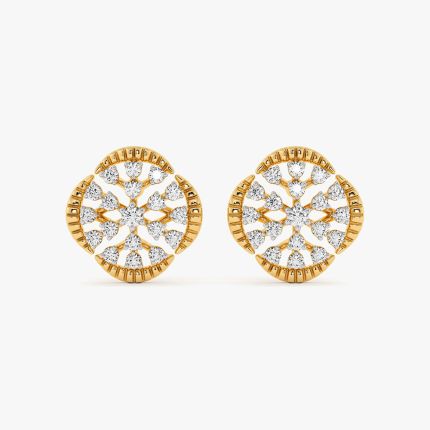 Stardust Yellow Gold Diamond Stud Earrings