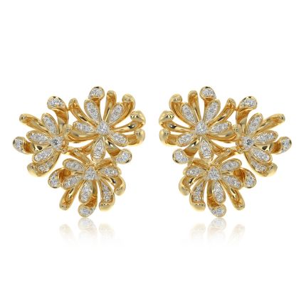 Shimmering 14Kt Yellow Gold Drop Earrings