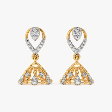 Timeless Yellow Gold Diamond Jhumka Earrings