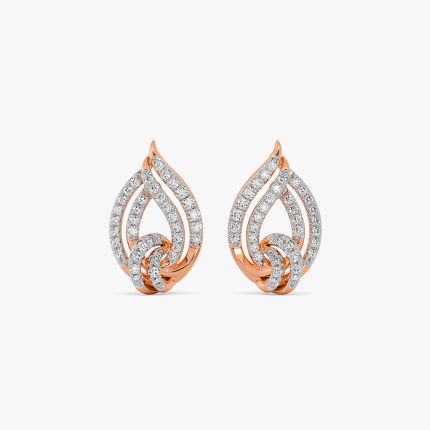 Shine Bright 14Kt Rose Gold Diamond Stud Earrings