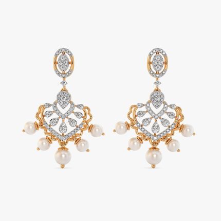 Dancing Dangler 14Kt Yellow Gold Diamond Earrings