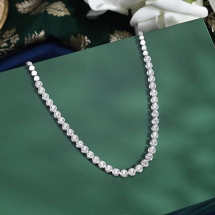 Artistic String Design Diamond Necklace